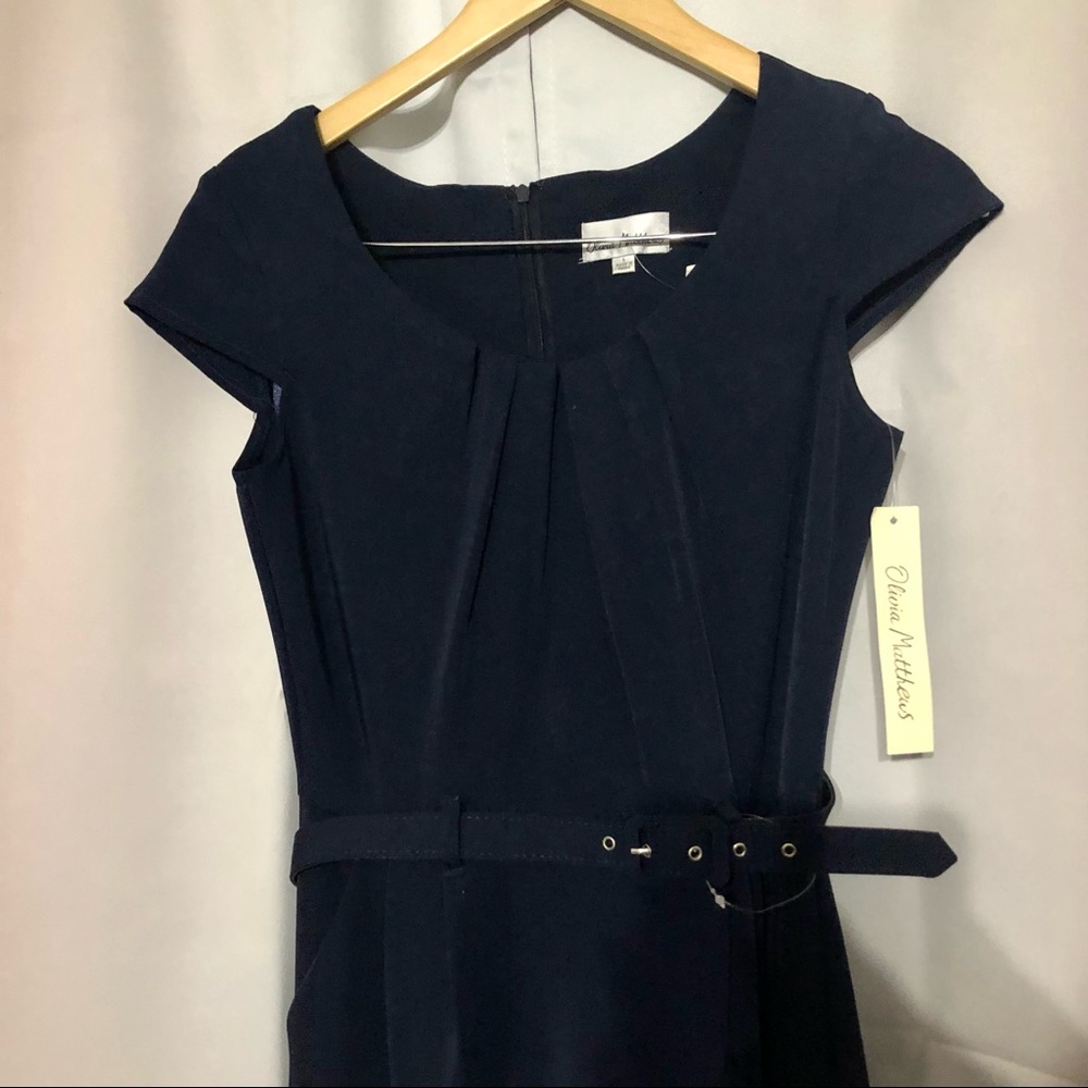 NWT navy cap sleeve dress sz 6